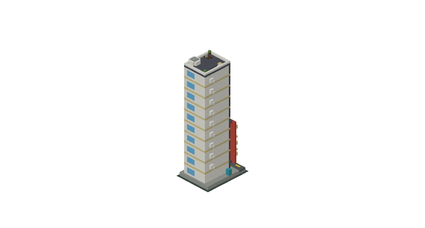 Minecraft build Tokyo Slim Night Tower - Ramen Shop and Nine Apartments